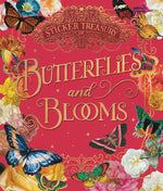 Book cover for Sticker Treasury of Blooms and Butterflies: An Eclectic Book of Stickers for Journaling, Collaging, Scrapbooking and More