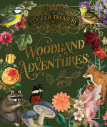 Book cover for Sticker Treasury of Woodland Adventures: An Eclectic Book of Stickers for Journaling, Collaging, Scrapbooking and More