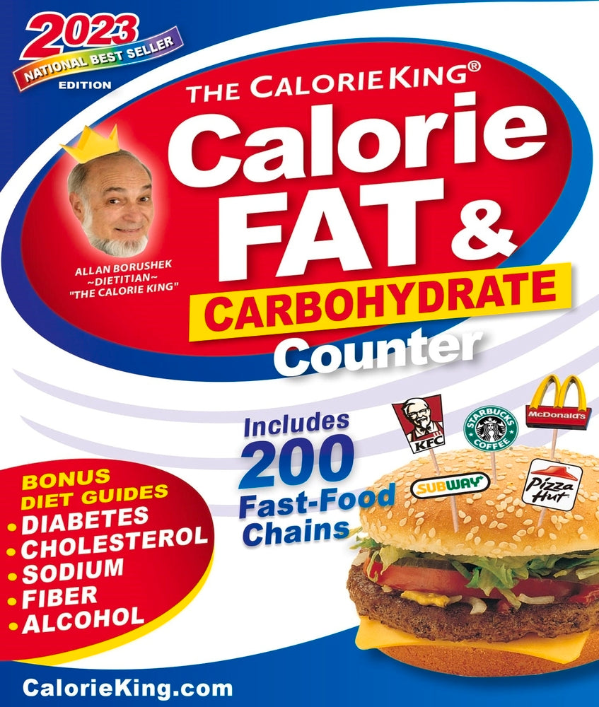 Book cover for Calorieking 2023 Larger Print Calorie, Fat & Carbohydrate Counter