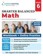 Book cover for SBAC Test Prep: 6th Grade Math Common Core Practice Book and Full-length Online Assessments: Smarter Balanced Study Guide With Perform