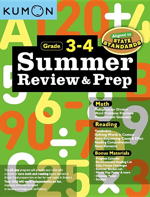 Book cover for Kumon Summer Review and Prep 3-4