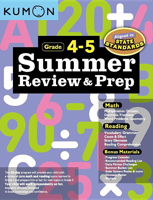 Book cover for Kumon Summer Review and Prep 4-5