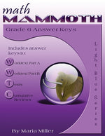 Book cover for Math Mammoth Grade 6 Answer Keys