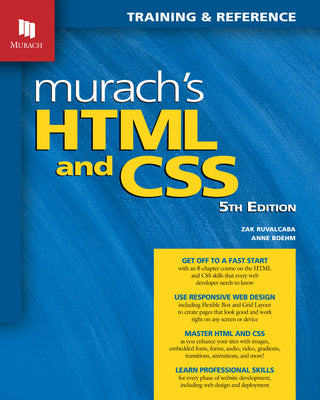 Book cover for Murach's HTML and CSS (5th Edition)