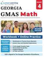 Book cover for Georgia Milestones Assessment System Test Prep: 4th Grade Math Practice Workbook and Full-length Online Assessments: GMAS Study Guide