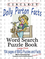 Book cover for Circle It, Dolly Parton Facts, Word Search, Puzzle Book