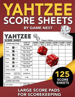 Book cover for Yahtzee Score Sheets: 125 Large Score Pads for Scorekeeping 8.5" x 11" Yahtzee Score Cards