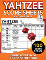 Book cover for Yahtzee Score Sheets: 100 Large Score Pads for Scorekeeping 8.5" x 11" Yahtzee Score Cards