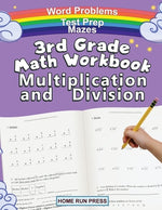 Book cover for 3rd Grade Math Workbook Multiplication and Division: Grade 3, Grade 4, Test Prep, Word Problems