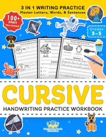 Book cover for Cursive Handwriting Practice Workbook for 3rd 4th 5th Graders: Cursive Letter Tracing Book, Cursive Handwriting Workbook for Kids to Master Letters, W