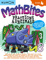 Book cover for Kumon Math Bites: Grade 4 Fractions & Decimals-100 Bite-Sized Lessons to Improve Math Skills and Confidence!