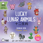 Book cover for Bitty Bao Lucky Lunar Animals: A Bilingual Book in English and Mandarin with Traditional Characters, Zhuyin, and Pinyin