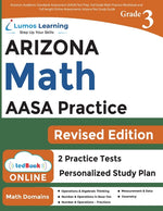 Book cover for Arizona's Academic Standards Assessment (AASA) Test Prep: 3rd Grade Math Practice Workbook and Full-length Online Assessments: Arizona Test Study Guid