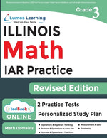 Book cover for Illinois Assessment of Readiness (IAR) Test Practice: 3rd Grade Math Practice Workbook and Full-length Online Assessments: Illinois Test Study Guide