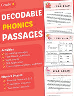 Book cover for Decodable Phonics Passages Grade 2: Strengthen Reading and Comprehension Skills for Kids, Fun and Engaging Decodable Texts and More with Phonics and S