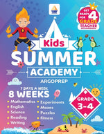 Book cover for Kids Summer Academy by ArgoPrep - Grades 3-4: 8 Weeks of Math, Reading, Science, Logic, and Fitness Online Access Included Prevent Summer Learning Los