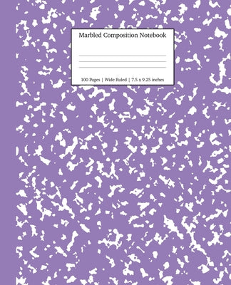 Book cover for Marbled Composition Notebook: Lavender Marble Wide Ruled Paper Subject Book