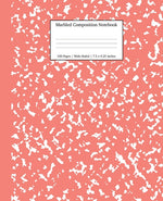 Book cover for Marbled Composition Notebook: Coral Pink Marble Wide Ruled Paper Subject Book