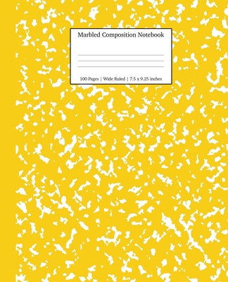 Book cover for Marbled Composition Notebook: Yellow Marble Wide Ruled Paper Subject Book