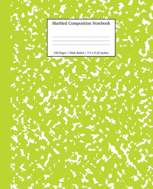 Book cover for Marbled Composition Notebook: Green Marble Wide Ruled Paper Subject Book