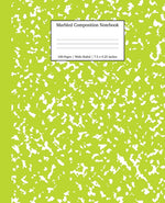 Book cover for Marbled Composition Notebook: Green Marble Wide Ruled Paper Subject Book