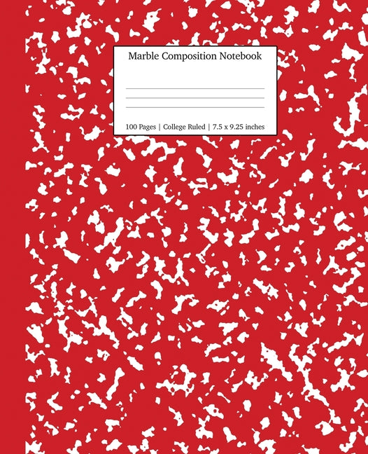 Book cover for Marble Composition Notebook College Ruled: Red Marble Notebooks, School Supplies, Notebooks for School