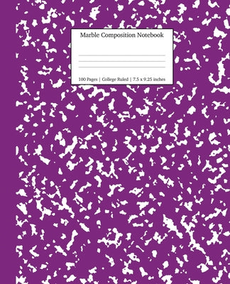 Book cover for Marble Composition Notebook College Ruled: Purple Marble Notebooks, School Supplies, Notebooks for School