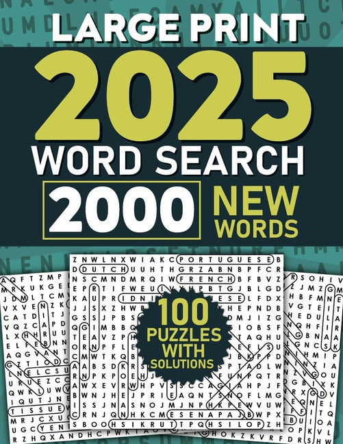 Book cover for 2025 Word Search for Adults Large Print, 2000 Words: Word Search Puzzle Books, Word Find Book, Word Searches