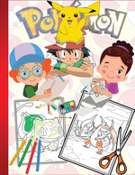 Book cover for Pokemon Coloring book: Coloring, Cutting, and Gifting your masterpiece / for kids