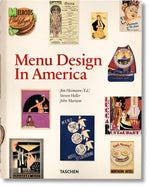 Book cover for Menu Design in America. 1850-1985