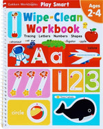 Book cover for Play Smart Wipe-Clean Workbook Ages 2-4: Tracing, Letters, Numbers, Shapes: Dry Erase Handwriting Practice: Preschool Activity Book