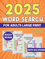 Book cover for 2025 Word Search for Adults Large Print 4000+ Words: Word Search Puzzle Books