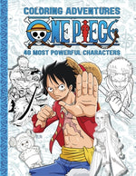 Book cover for One Piece Coloring Adventures: 40 Most Powerful Characters Coloring Book