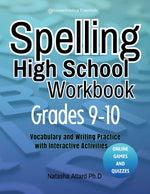 Book cover for Spelling High School Grades 9-10: Vocabulary and Writing Practice with Interactive Activities