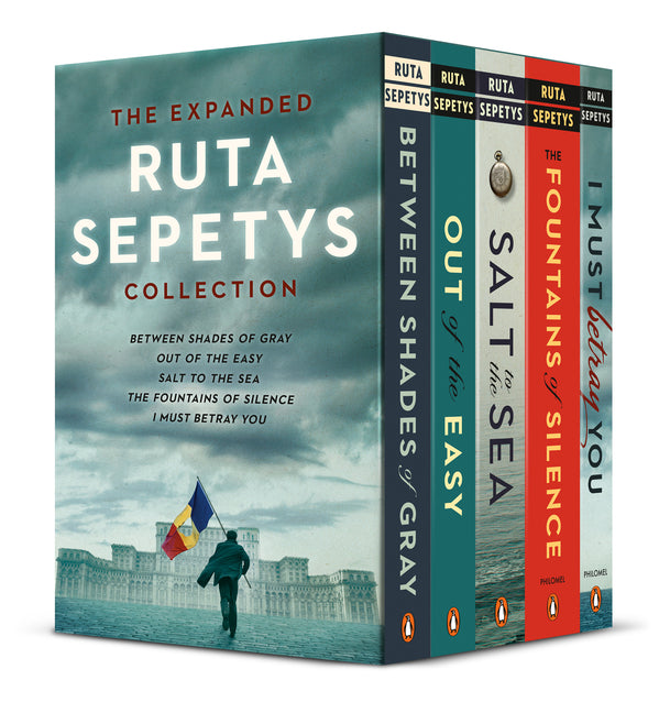 Book cover for Expanded Ruta Sepetys Collection (5-Book Paperback Boxed Set): Between Shades of Gray, Out of the Easy, Salt to the Sea, the Fountains of Silence, and