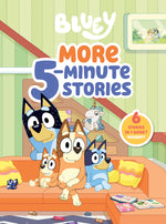Book cover for Bluey: More 5-Minute Stories: 6 Stories in 1 Book? Hooray!