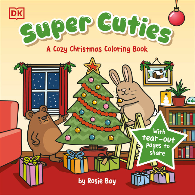 Book cover for Super Cuties: A Cozy Christmas Coloring Book