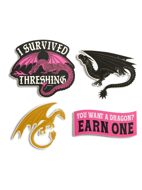 Book cover for Fourth Wing: I Survived Threshing Stickers - Sticker Set of 4