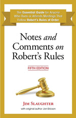 Book cover for Notes and Comments on Robert's Rules, Fifth Edition