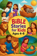 Book cover for Bible stories for kids ages 4 to 8: Teach Kids God's Word with 20 Easy Bible Stories That Build Faith, Character, and a Love for Jesus