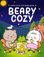 Book cover for Beary Cozy: Super Cute Coloring Book for Adults and Teens Featuring Adorable Animal Scenes with Easy & Simple Designs for Relaxation and Stress Relief