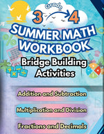 Book cover for Summer Math Workbook 3-4 Grade Bridge Building Activities: 3rd to 4th Grade Summer Essential Skills Practice Worksheets