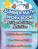 Book cover for Summer Math Workbook 4-5 Grade Bridge Building Activities: 4th to 5th Grade Summer Essential Skills Practice Worksheets