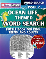 Book cover for Ocean Life - Themed Word Search - Fun & Educational Puzzles for Kids, Teens, and Adults (Large Print Edition): Featuring Engaging Themed Word Search P