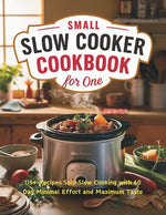 Book cover for Small Slow Cooker Cookbook for One: 115+ Recipes Solo Slow Cooking with 60 Day Minimal Effort and Maximum Taste