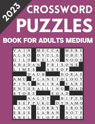 Book cover for 2023 Crossword Puzzles Book For Adults Medium