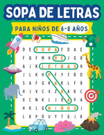 Book cover for SOPA DE LETRAS para niños de 6-8 años: Pasatiempos divertidos y educativos