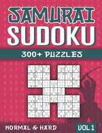 Book cover for Samurai Sudoku: Sudoku Book for Adults with 300+ 5 in 1 Sudoku - Normal and Hard - Vol 1