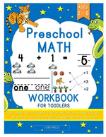 Book cover for Preschool Math Workbook for Toddlers: Beginner Math Preschool Learning Book with Shapes, Numbers 1-10, Alphabet, Pre-Writing, Pre-Reading, and More fo