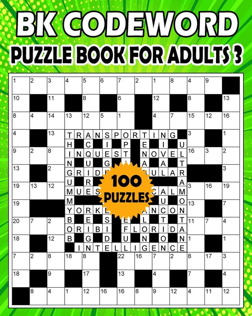 Book cover for BK Codeword puzzle book for adults 3: codebreaker puzzle book for adults & seniors - 100 Puzzle from (BK Bouchama)
